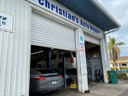 Open bays at Christian's Auto Repair